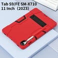 thumbnail image 5 of Dteck Case for Samsung Galaxy Tab S9 2023 (SM-X710/X716B/X718U)/S8 11 Inch SM-X700/X706 2022 / S7 11 Inch SM-T870/T875, Heavy Duty Hybrid Shockproof Kickstand Rugged Kids Friendly Case Cover,Red+Black, 5 of 8