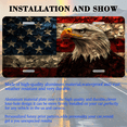 thumbnail image 3 of 1 Pcs 2D Flat License Plate Covers & Frames, American Eagle with Cracking For Decorative Front, Waterproof For Decoration Aluminum License Plate Covers & Frames Cover For Men Women, 12" X 6", 3 of 7