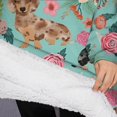 thumbnail image 3 of Oversized Wearable Blanket Hoodie,Dachshund and Flower Sherpa Blanket Hoodie with Super Pockets,Super Warm Fuzzy Pullover for Women & Men, 3 of 6