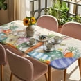 thumbnail image 3 of Spring Easter Table Cloths for 3 Foot Rectangle Tables, Rabbits Eggs Eucalyptus Branches Flowers Patio Waterproof Elastic Fitted Tablecloths, Washable Rectangular Table Cover for Camping, 3 of 8