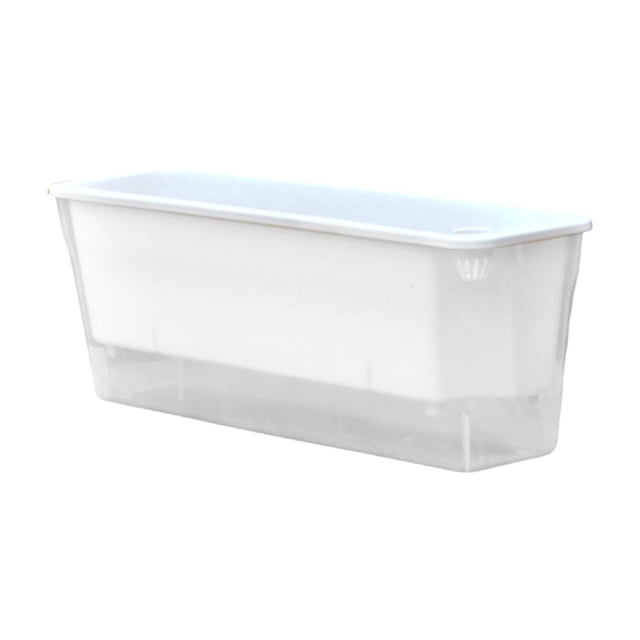 davian Rectangular Planter Self Watering Window Sill Planter Flower Pots Plant Pot Large PP Material With Enhanced Drainage Suitable for Home Garden Office Indoor Outdoor White inner basin