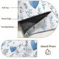 thumbnail image 6 of Round Area Rugs Collection 3 Ft, Valentine's Day Blue Non-Slip Residential Carpet, Spring Love Leaves Botanical Indoor Crawling Mats Doormat Runner Rugs Play Mat for Bedroom, 6 of 8