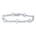 thumbnail image 2 of Sterling Silver Womens Round Diamond Heart Tennis Bracelet 1/2 Cttw, 2 of 2