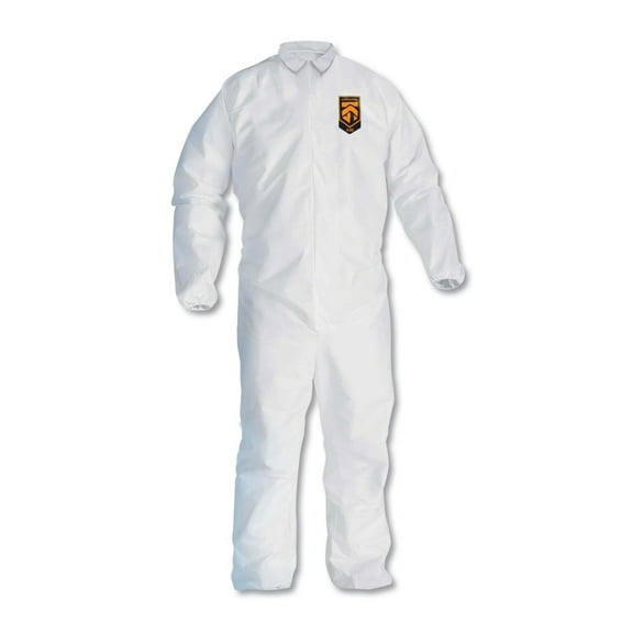 Ansell KCC 46105 A30 Elastic-Back and Cuff Coveralls - Double Extra Large, White (25/Carton)