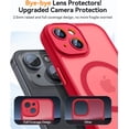thumbnail image 3 of Magnetic Case for iPhone 16 Pro Max with Full Camera Protection [Compatible with Magsafe] [Translucent Matte] Protective Phone Case, Hot Pink,Red, 3 of 5