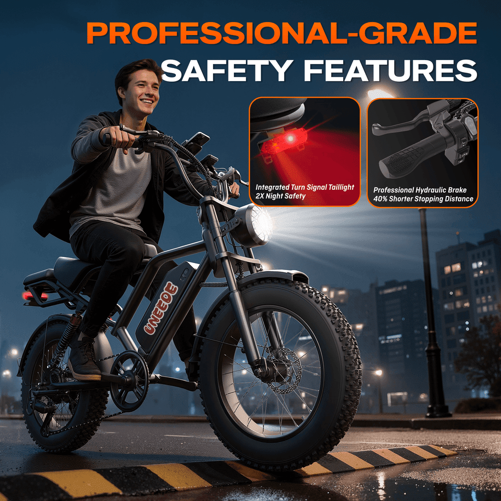 UNEEDE BK20 Fat Tire E Pedal-assist Bike for Adults