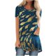 thumbnail image 1 of Tops de Manga Corta para las Mujeres Moda de Cuello Redondo de Ajuste Suelto Impresa Camiseta Larga Blusa, Top de Verano Casual para Diario, 1 of 4