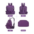 thumbnail image 6 of Spencer Women Backpack Purse Anti-theft Travel Backpack Ladies Shoulder Bags Waterproof Nylon Handbags Casual Daypack, Purple, 6 of 11