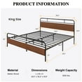 thumbnail image 6 of SHA CERLIN Light Brown King Size Metal Platform Bed Frame with Industrial Heavy Duty Headboard, 6 of 10