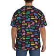 thumbnail image 5 of Vsdgher Colorful Excavator Print Men's Wrinkle Free Untucked Cuban Shirt Business Casual Button Down Shirts Short Sleeve Shirt, 5 of 7