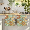 thumbnail image 4 of Teal Green Boho Floral Kitchen Towels Set of 2, Vintage Abstract Art Ethnic Flowers Absorbent Dish Towels for Kitchen, Microfiber Hand Towel, Quick Drying Tea Towel for Cleaning Decorative Dishcloths, 4 of 7