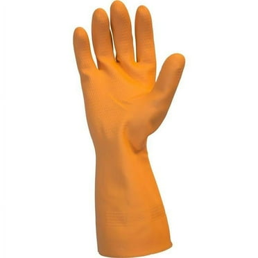 The Safety Zone SZNGRFOLG1SF Orange Neoprene Latex Blend Flock Lined Latex Gloves, Large -Pack of 12