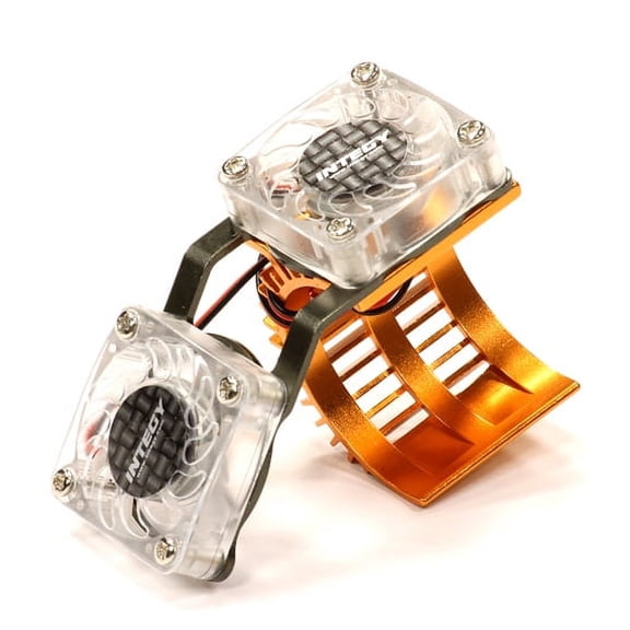 Integy RC Toy Model Hop-ups C23251ORANGE Twin Cooling Fan Heatsink for 540/550 Size Motor w/ 36mm O.D.