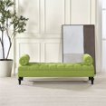 thumbnail image 2 of Lewis Bolster Arm Entryway Bench Bright Chartreuse, 2 of 11