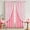 Deep Pink, variant on Linen Curtains for Living Room Double Layers Curtains for Bedroom Farmhouse Window Curtain with Linen Lace, Light Filtering Curtain 63 Inch Length, Rod Pocket Drape with 2 Tiebacks, Red
