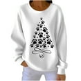 thumbnail image 2 of Craaazy Women's Casual Christmas Crew Neck Long Sleeve Pullover Tops Fashion Fall Winter Sweatshirts Comfortable Blouses Gifts, 2 of 3
