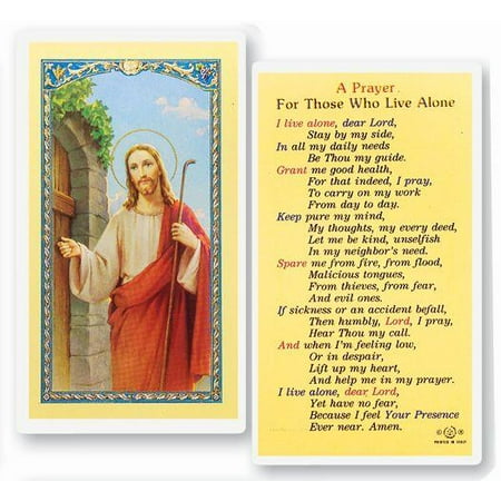 

Prayer for Those Who Live Alone Laminated Catholic Prayer Holy Card with Prayer on Back Pack of 25