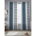 thumbnail image 2 of Vintage Stripes Sheer Curtains 2 Panels Set Navy Striped Abstract Retro Lines Sheer Window Curtains Light Filtering Rod Pocket Voile Drapes for Bedroom Living Room 52"X84", 2 of 8