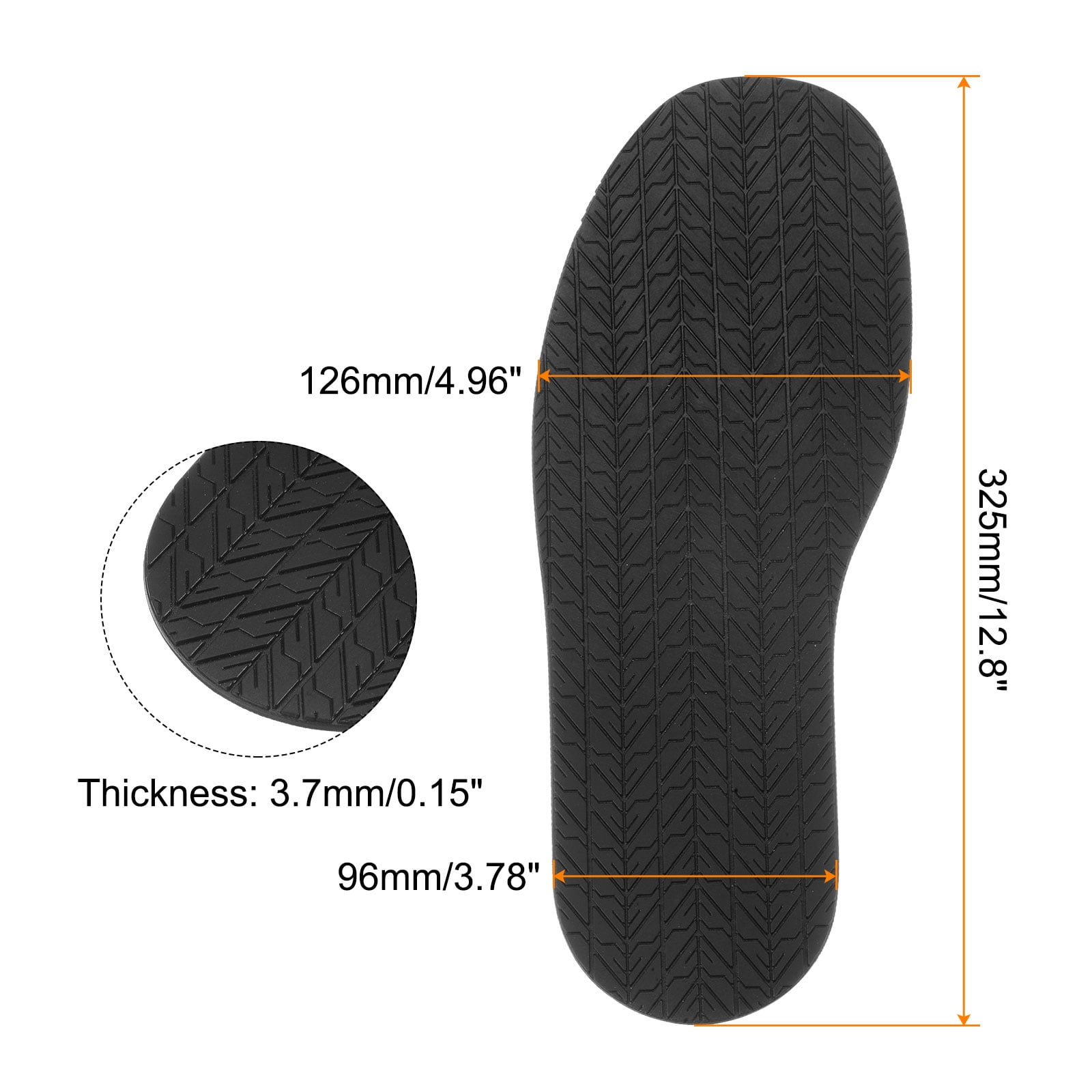 Uxcell 1Pair Shoe Bottom Full Sole Replacement 3.7mm