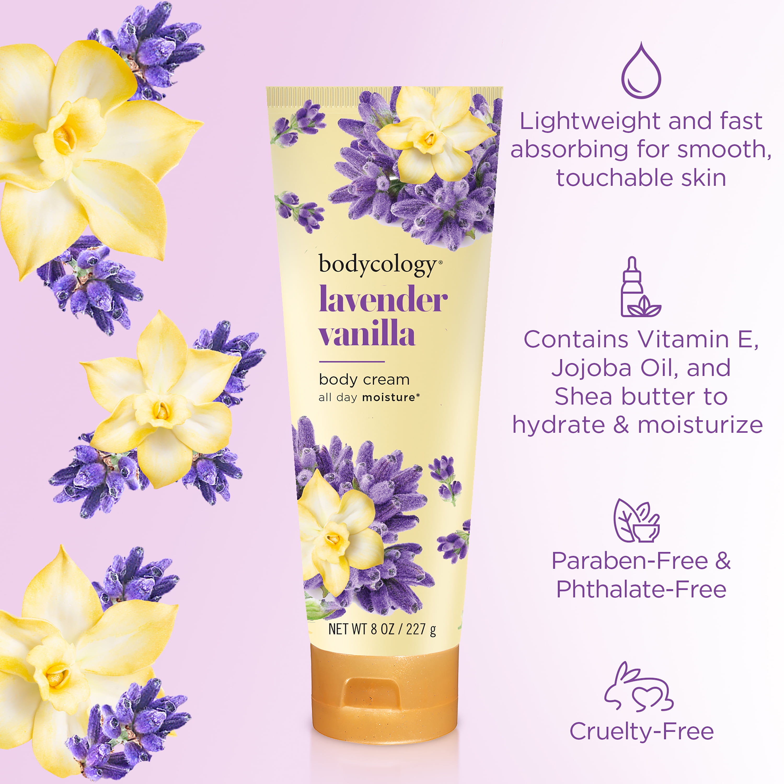 Bodycology Lavender Vanilla Shea Butter Body Cream, 8 oz