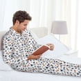 thumbnail image 6 of Honeii natural insects Pattern Mens Pajamas Set,2pcs Men's Lounge Long Sleeve Sleep Shirt and Pajama Bottoms Sleepwear Set,Mens Pjs Sets-Large, 6 of 7