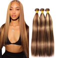 thumbnail image 1 of Hair Weave ZevPiul, rubio miel, grado 8A, brasileño, 3 paquetes, 1 of 6