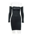 thumbnail image 5 of Vestido de discoteca de primavera con bolsa y falda a la cadera, sexy, con tubo, para mujer, de manga larga, con cuello halter, vestido tubo para mujer, minivestido ajustado con escote, 5 of 5