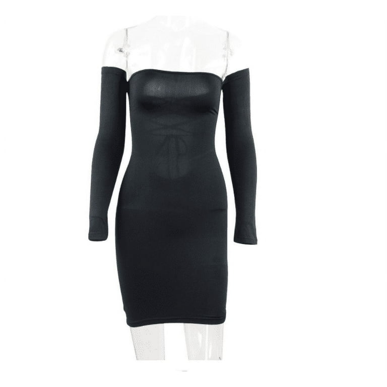 knee length dresses for ladies Bodycon Bralette Side Cutout Mini Dress – Mara Blak main image 1