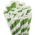 thumbnail image 2 of Paper Drinking Straws 7.75" 50/Pkg-Kelly Green & White Striped, Pk 1, 2 of 2