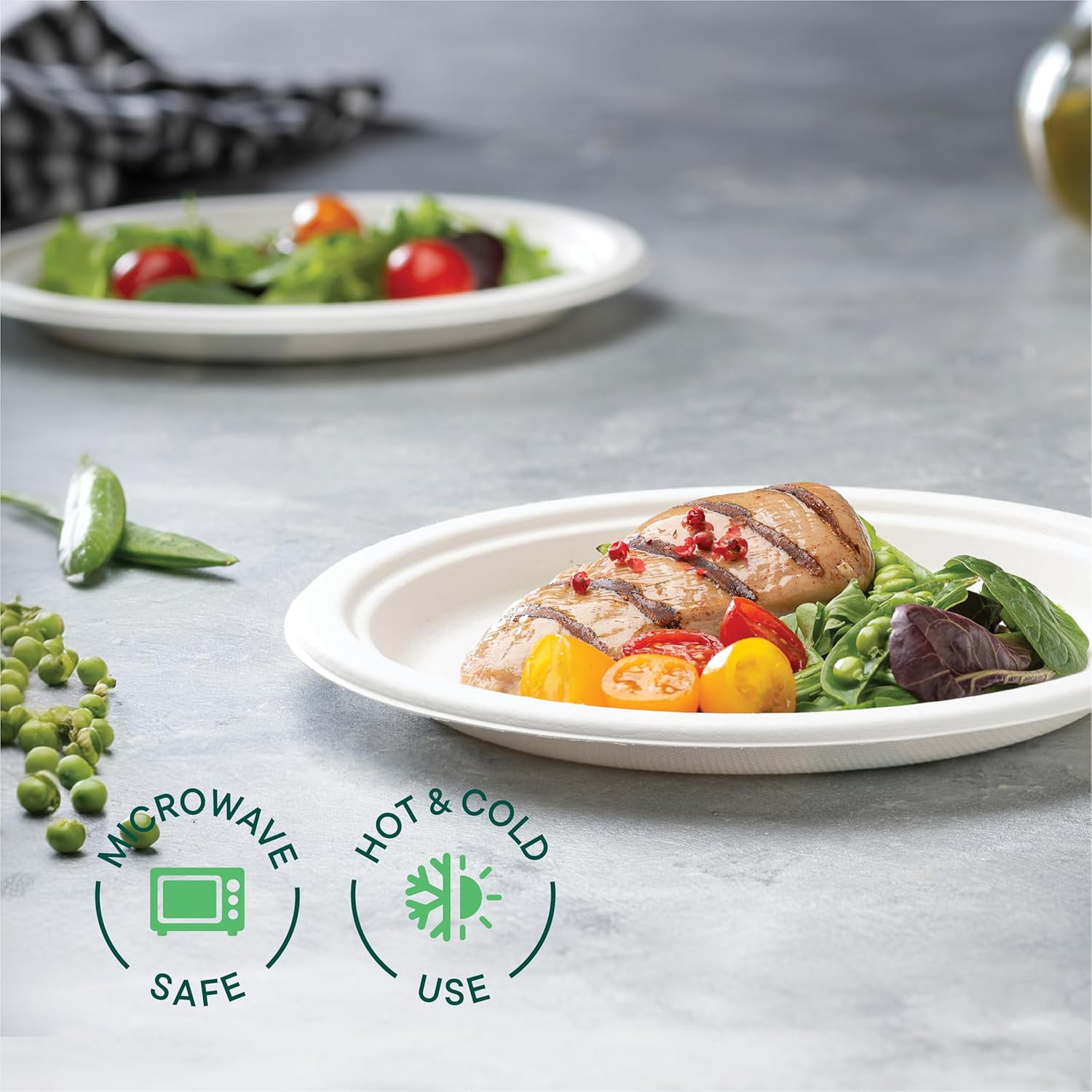 100% Compostable Paper Plates 9 Inch [500 Count] Heavy-Duty Dinner Plates - White Bagasse - Eco-Friendly Disposable Biodegradable Sugarcane Plates - [Bulk Case 4 x 125 Pack] - (BPI Certified)