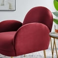thumbnail image 3 of Armchair Accent Chair, Red, Velvet, Modern Contemporary, Mid Century Living Hotel Lounge Cafe Lobby, 3 of 8