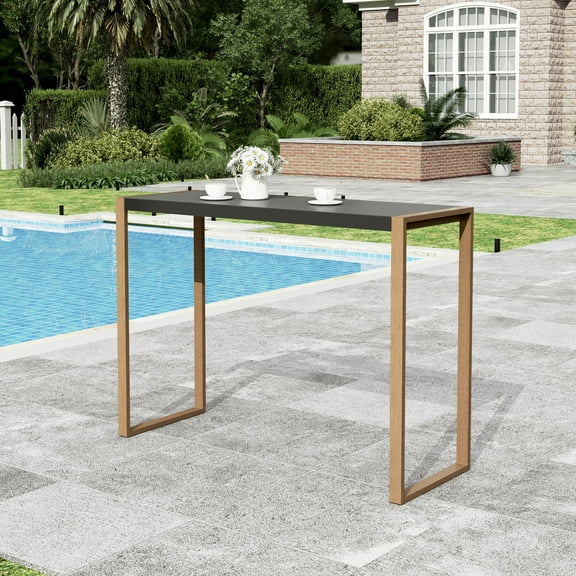 Sophia & William Patio Outdoor Bar Height Table Wood-grain Table Furniture
