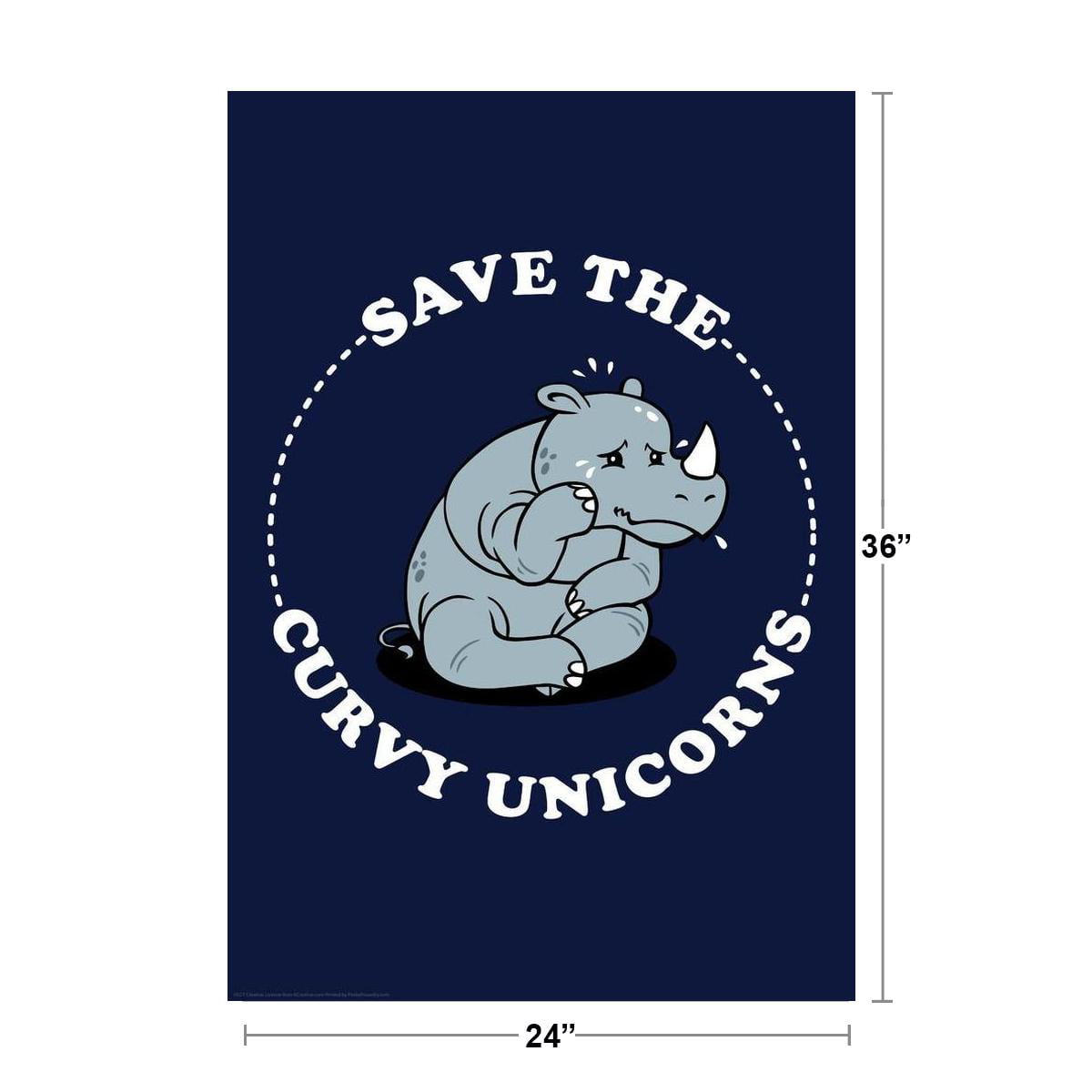 Save The Unicorns Cute inch Poster 24x36 inch 