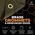 thumbnail image 6 of Xpose Safety Canvas Tarp - 10oz Olive Drab Poly Canvas Tarps Heavy Duty Water Resistant with Brass Grommets- Multipurpose Outdoor Tarpaulin for Camping, Canopy, Trailer, Equipment Cover 14' x 20', 6 of 8