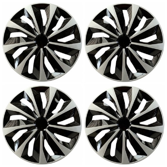 Beiled Universal Hubcap 16 inch ABS Tire Trim Cover, pack of 4 Hubcaps Car Accessory, for Car Truck SUV，Silver