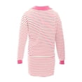 thumbnail image 6 of Arlun Womens Striped 2 Piece Outfits Casual Sweatshirt Skirt Set V-Neck Long Sleeve and Stretch Short Skirts Loose Fit Soft Comfy Workout Matching Loungewear Sets 2-Pink M, 6 of 6