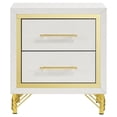 thumbnail image 2 of Pemberly Row Modern 2-drawer Wood Nightstand Bedside Table White and Gold, 2 of 14
