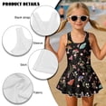 thumbnail image 4 of DISNIMO Mushroom Flower Print Girls Swimsuits One-Piece Bathing Suit with Skirt Sleeveless Swim Dress Soft U Neck Swimwear Hawaiian Summer Swimsuit for Kids 3-4Y, 4 of 8