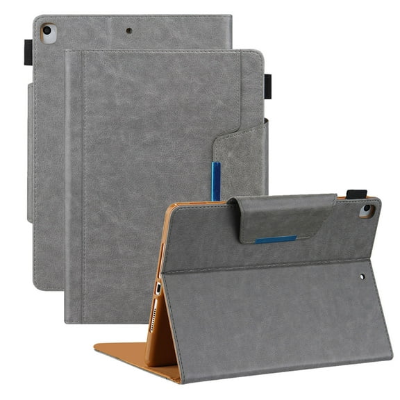 Allytech Case for Apple iPad 10.2" 8th 7th Gen/ iPad Air 3, Multi Angle Stand Document Pocket Business Type Folio Flip Auto Sleep Wake Shockproof Case Cover Compatible with Keyboard, Gray