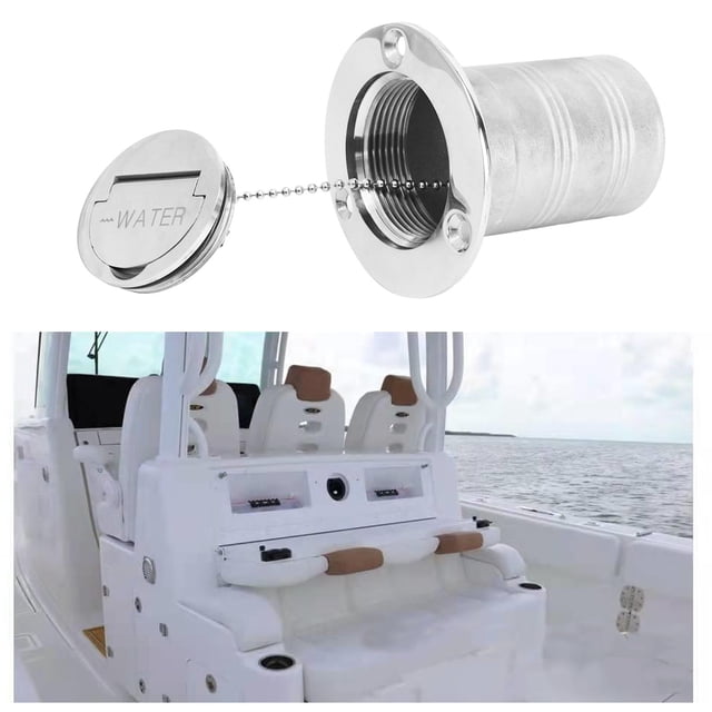 Remplisseur de Terrasse, Raccord de Réservoir de Cloison, Résistant à la Rouille, Acier Inoxydable 316 de 2 Pouces pour Réservoirs de Remorque, Gaz, Déchets, Eau, Carburant