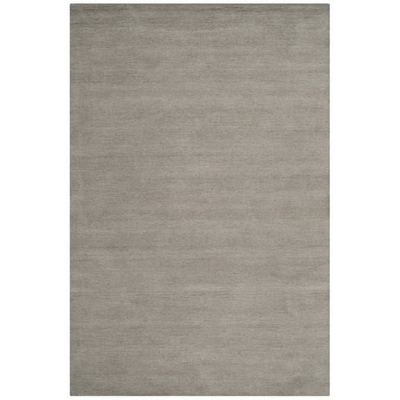 SAFAVIEH Himalaya Rachelle Solid Wool Area Rug, Grey, 4' x 6'