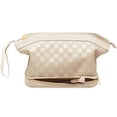 thumbnail image 1 of Bolsa de maquillaje Hairao, grande, de doble capa, impermeable, color beige, 1 of 7