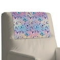 thumbnail image 4 of SCRAWLGOD Butterfly Lavender Print Gradient 2 Piece Recliner Headrest Protector Non Slip Waterproof Headrest Cover PU Leather Recliner Head Rest Cover for Sofa,Office Chair 17x27 in, 4 of 7