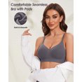 thumbnail image 7 of Wireless Push Up Bras for Women Comfortable Support Seamless Bra Ribbed V-Neck Bra Padded Bralette, 7 of 7