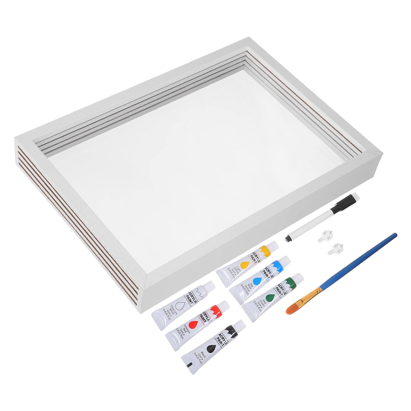 NIYANGLE White Wooden Family Handprint Picture Frame Kit for Baby Footprint and Wedding Keepsakes