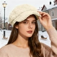 thumbnail image 2 of HNMKIU Women's Lamb Baseball Cap Winter Warm Peaked Hat Hats for Women Japanese Style British Painter Fashion for Daily Casual Wear Beige-c,One Size, 2 of 4
