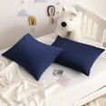 thumbnail image 6 of Satin Super Soft Toddler Pillowcases with Hidden Zipper Closure, Luxury and Silky Travel Pillow Covers, 13" x 18", Navy Blue, 2 Pack, 6 of 6