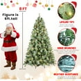 thumbnail image 2 of Flower Dance® 8FT Christmas Tree with 550 Warm White LED Lights – 1858 PVC & Hard Needle Tips, 102 Pine Cones, Hinged Branch Design, Sturdy Metal Stand – Full Realistic Holiday Tree, 2 of 11