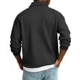 thumbnail image 4 of Knit Polo Shirts Mens Long Sleeve Casual Polo Sweaters Shirt Waffle Textured Collared Sweater Dark Gray M, 4 of 7