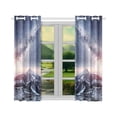 thumbnail image 2 of CADecor Fantastic Starry Sky Window Kitchen Curtain, Galaxy Mountain Window Treatment Panel Curtains,26x39 inches,Set of 2, 2 of 3